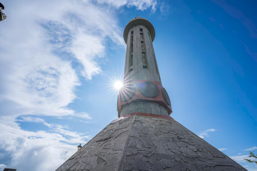 Lung Cu Flag Point features an octagonal tower inspired by ancient Vietnamese architecture